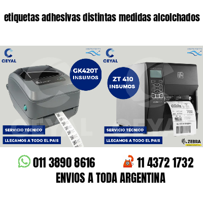 etiquetas adhesivas distintas medidas alcolchados