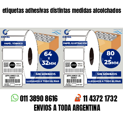 etiquetas adhesivas distintas medidas alcolchados