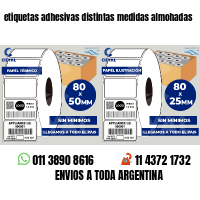 etiquetas adhesivas distintas medidas almohadas