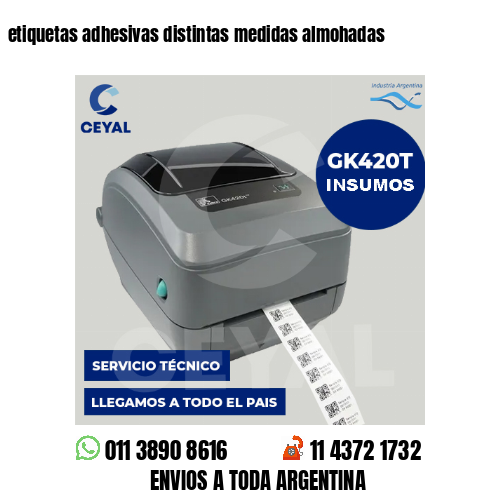 etiquetas adhesivas distintas medidas almohadas