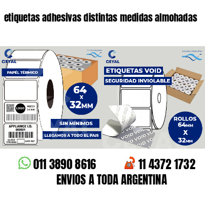 etiquetas adhesivas distintas medidas almohadas