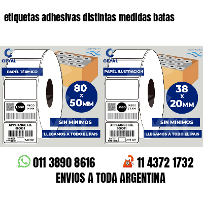 etiquetas adhesivas distintas medidas batas