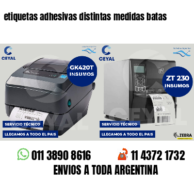 etiquetas adhesivas distintas medidas batas