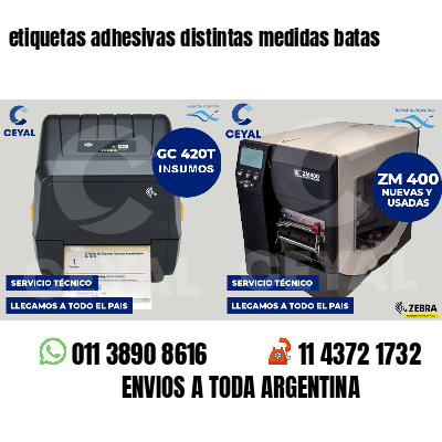 etiquetas adhesivas distintas medidas batas