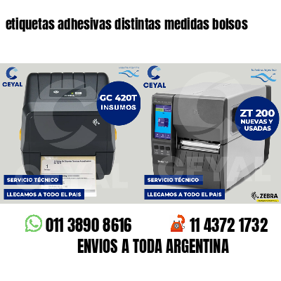 etiquetas adhesivas distintas medidas bolsos