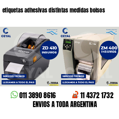 etiquetas adhesivas distintas medidas bolsos