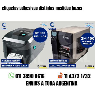 etiquetas adhesivas distintas medidas buzos