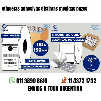 etiquetas adhesivas distintas medidas buzos