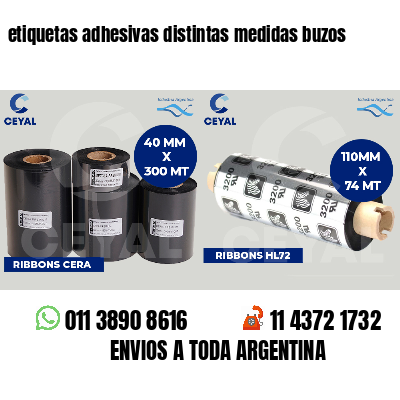 etiquetas adhesivas distintas medidas buzos