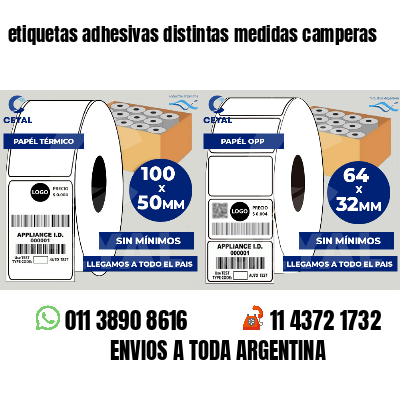 etiquetas adhesivas distintas medidas camperas