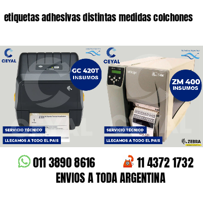 etiquetas adhesivas distintas medidas colchones