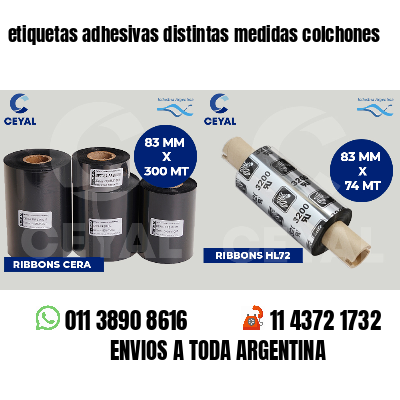 etiquetas adhesivas distintas medidas colchones