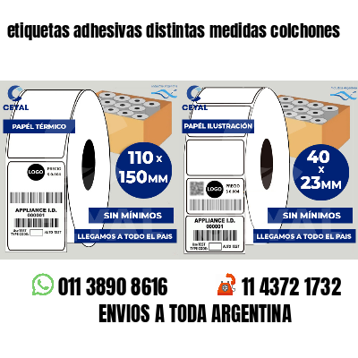 etiquetas adhesivas distintas medidas colchones