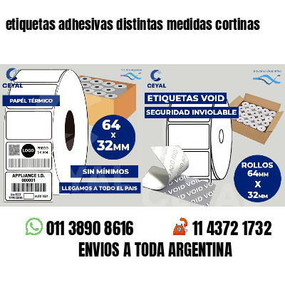 etiquetas adhesivas distintas medidas cortinas