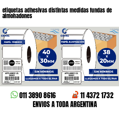 etiquetas adhesivas distintas medidas fundas de almohadones