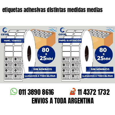 etiquetas adhesivas distintas medidas medias