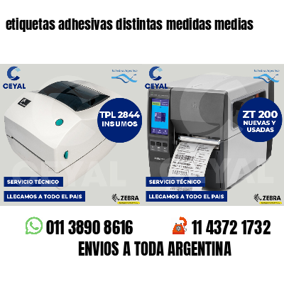 etiquetas adhesivas distintas medidas medias