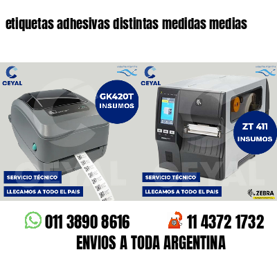 etiquetas adhesivas distintas medidas medias