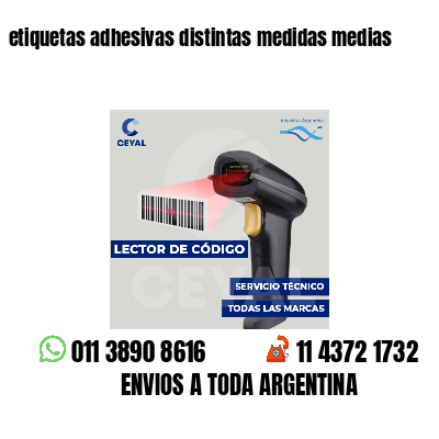 etiquetas adhesivas distintas medidas medias