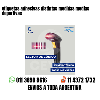 etiquetas adhesivas distintas medidas medias deportivas