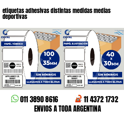 etiquetas adhesivas distintas medidas medias deportivas