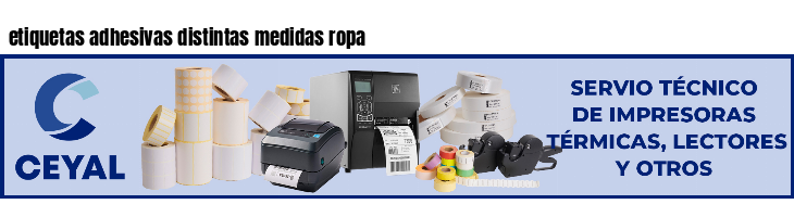 etiquetas adhesivas distintas medidas ropa