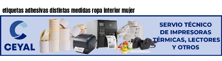 etiquetas adhesivas distintas medidas ropa interior mujer