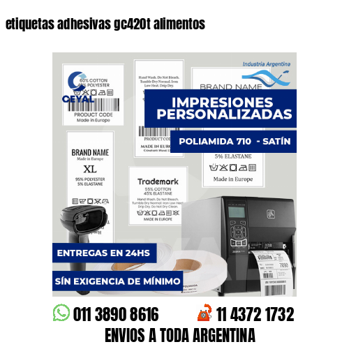 etiquetas adhesivas gc420t alimentos