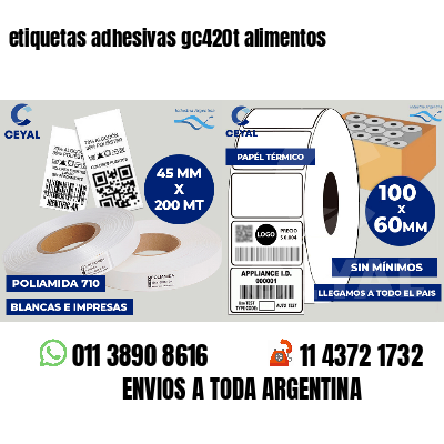 etiquetas adhesivas gc420t alimentos