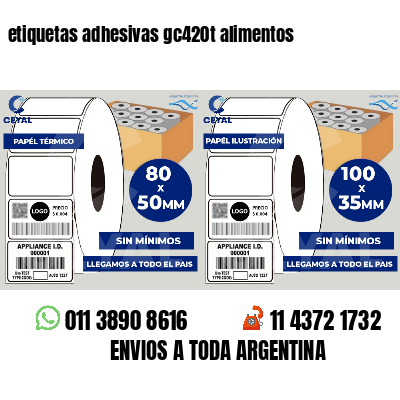 etiquetas adhesivas gc420t alimentos