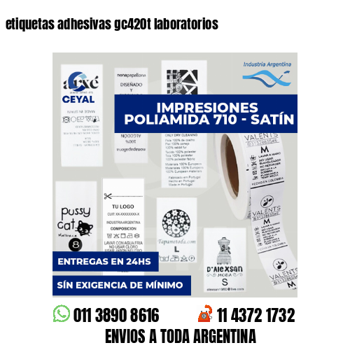 etiquetas adhesivas gc420t laboratorios