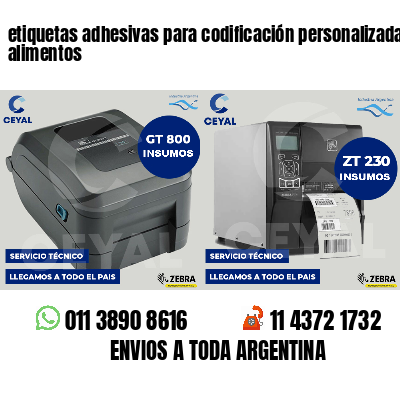 etiquetas adhesivas para codificación personalizada alimentos