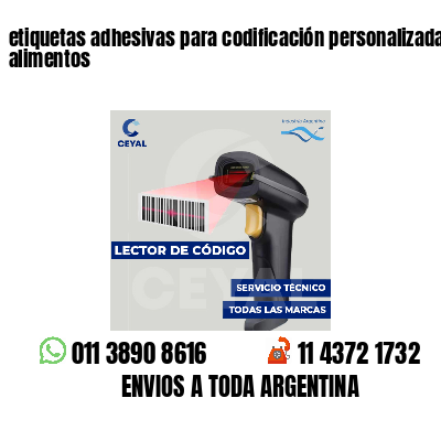 etiquetas adhesivas para codificación personalizada alimentos