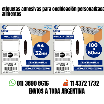 etiquetas adhesivas para codificación personalizada alimentos
