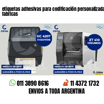 etiquetas adhesivas para codificación personalizada fabricas