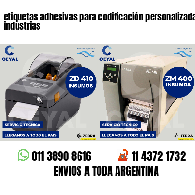 etiquetas adhesivas para codificación personalizada industrias