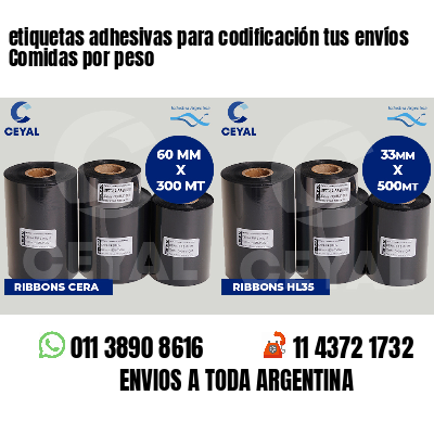 etiquetas adhesivas para codificación tus envíos Comidas por peso