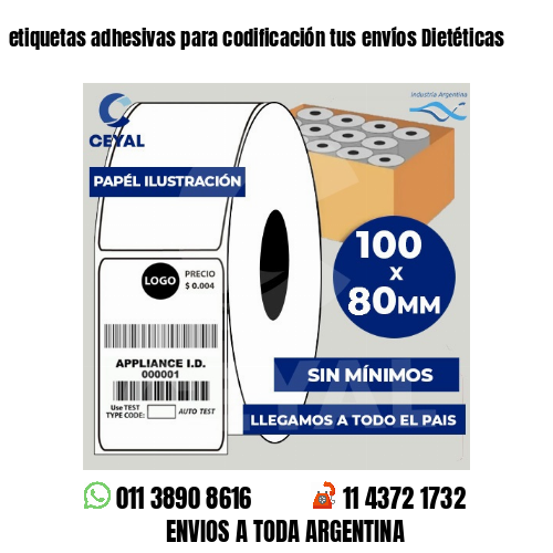 etiquetas adhesivas para codificación tus envíos Dietéticas