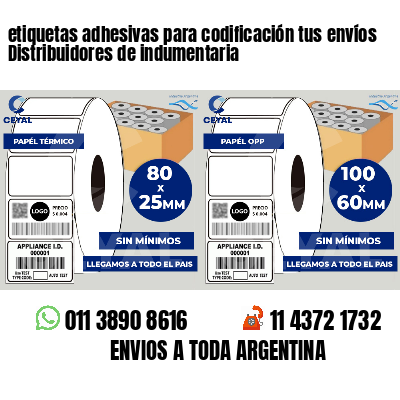 etiquetas adhesivas para codificación tus envíos Distribuidores de indumentaria