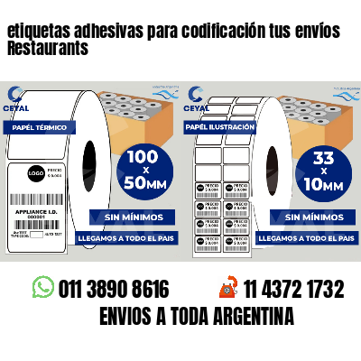 etiquetas adhesivas para codificación tus envíos Restaurants