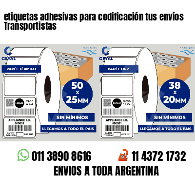 etiquetas adhesivas para codificación tus envíos Transportistas