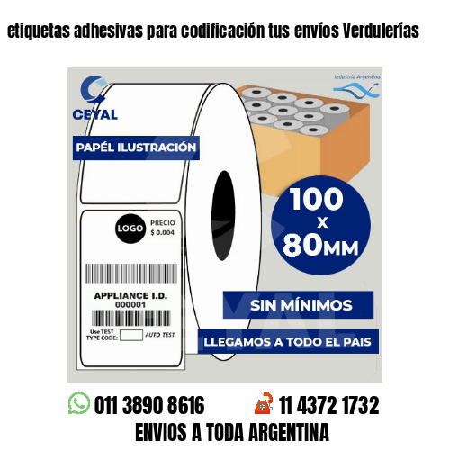 etiquetas adhesivas para codificación tus envíos Verdulerías