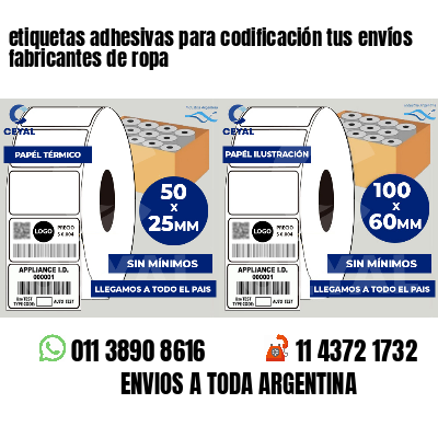 etiquetas adhesivas para codificación tus envíos fabricantes de ropa
