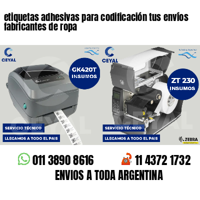 etiquetas adhesivas para codificación tus envíos fabricantes de ropa