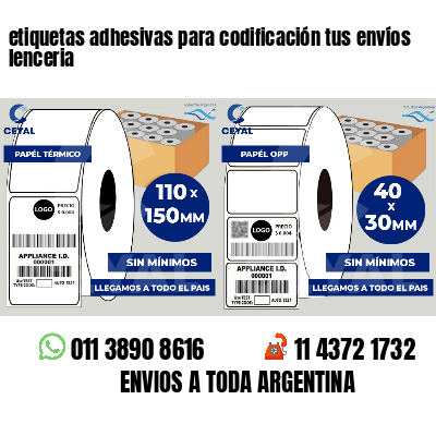 etiquetas adhesivas para codificación tus envíos lenceria