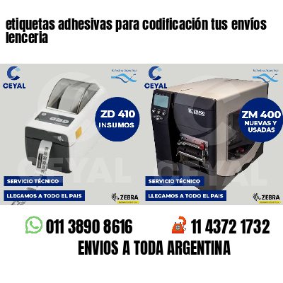etiquetas adhesivas para codificación tus envíos lenceria
