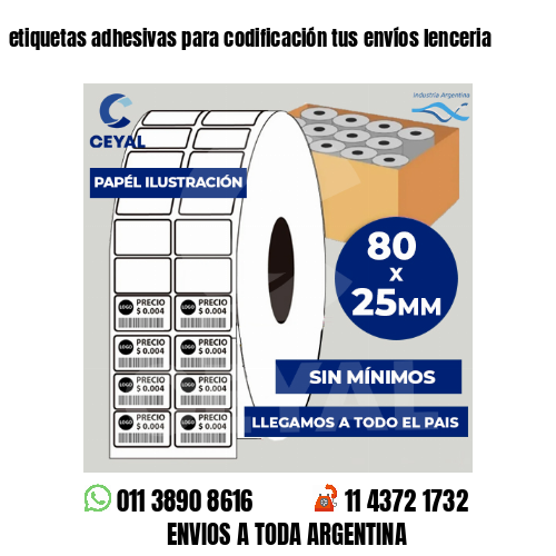 etiquetas adhesivas para codificación tus envíos lenceria