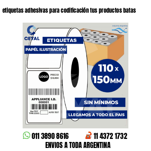 etiquetas adhesivas para codificación tus productos batas