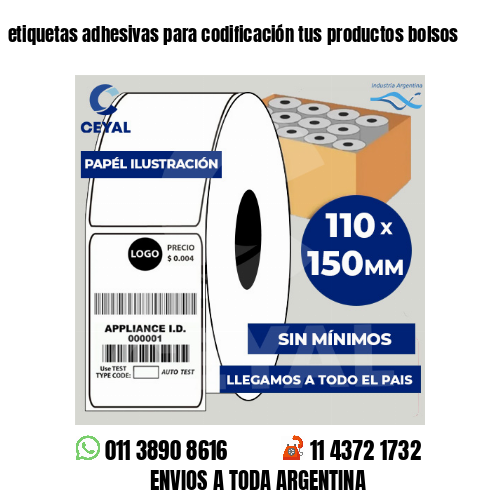 etiquetas adhesivas para codificación tus productos bolsos