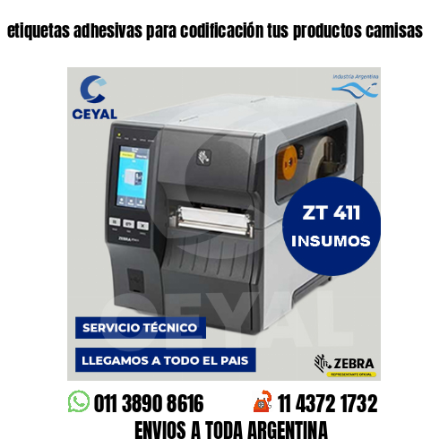 etiquetas adhesivas para codificación tus productos camisas